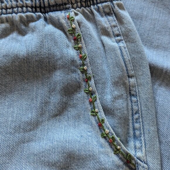 Gap Upcycled Easy Jeans, Embroidered Floral, L - Picture 5 of 8